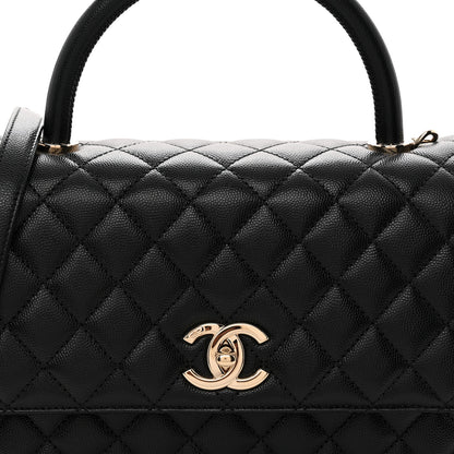 Chanel Caviar Quilted Small Coco Handle Flap Black 8 of 12