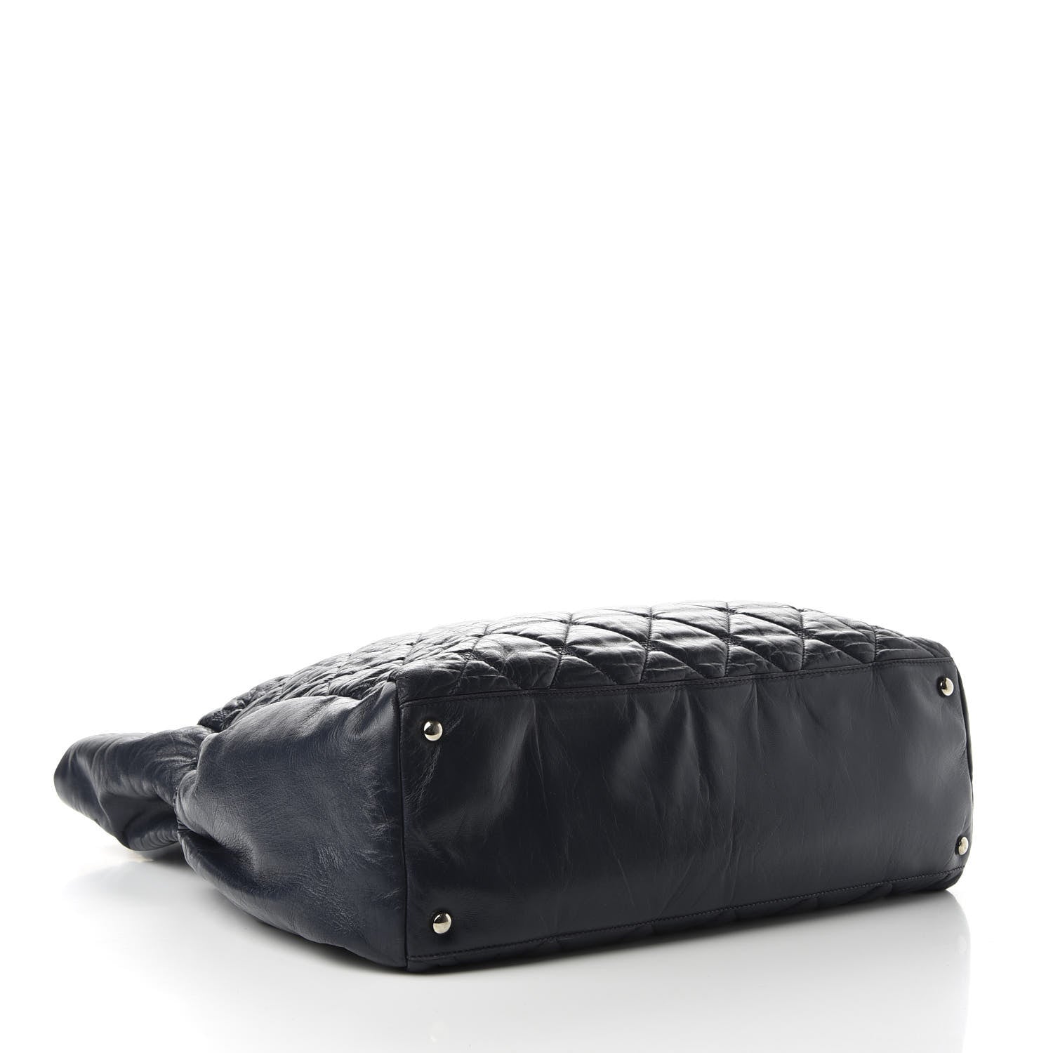 Chanel Lambskin Quilted Hidden Chain Tote Navy 4 of 11