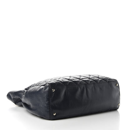 Chanel Lambskin Quilted Hidden Chain Tote Navy 4 of 11