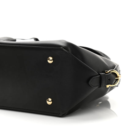 Salvatore Ferragamo Calfskin Fiamma Bag Black 9 of 11