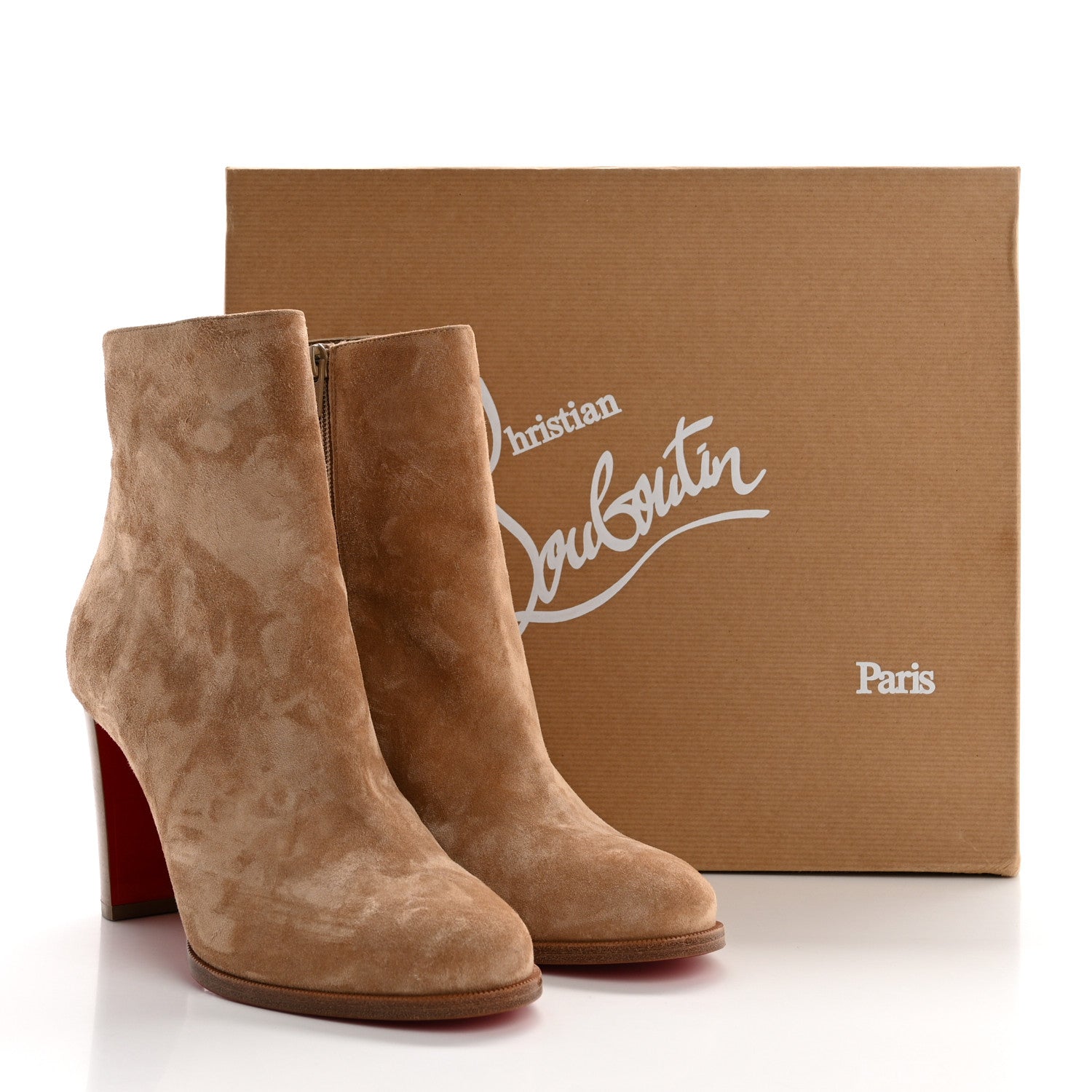 Christian Louboutin Veau Velours Adox 85 Ankle Boots 39.5 Kraft 9 of 9