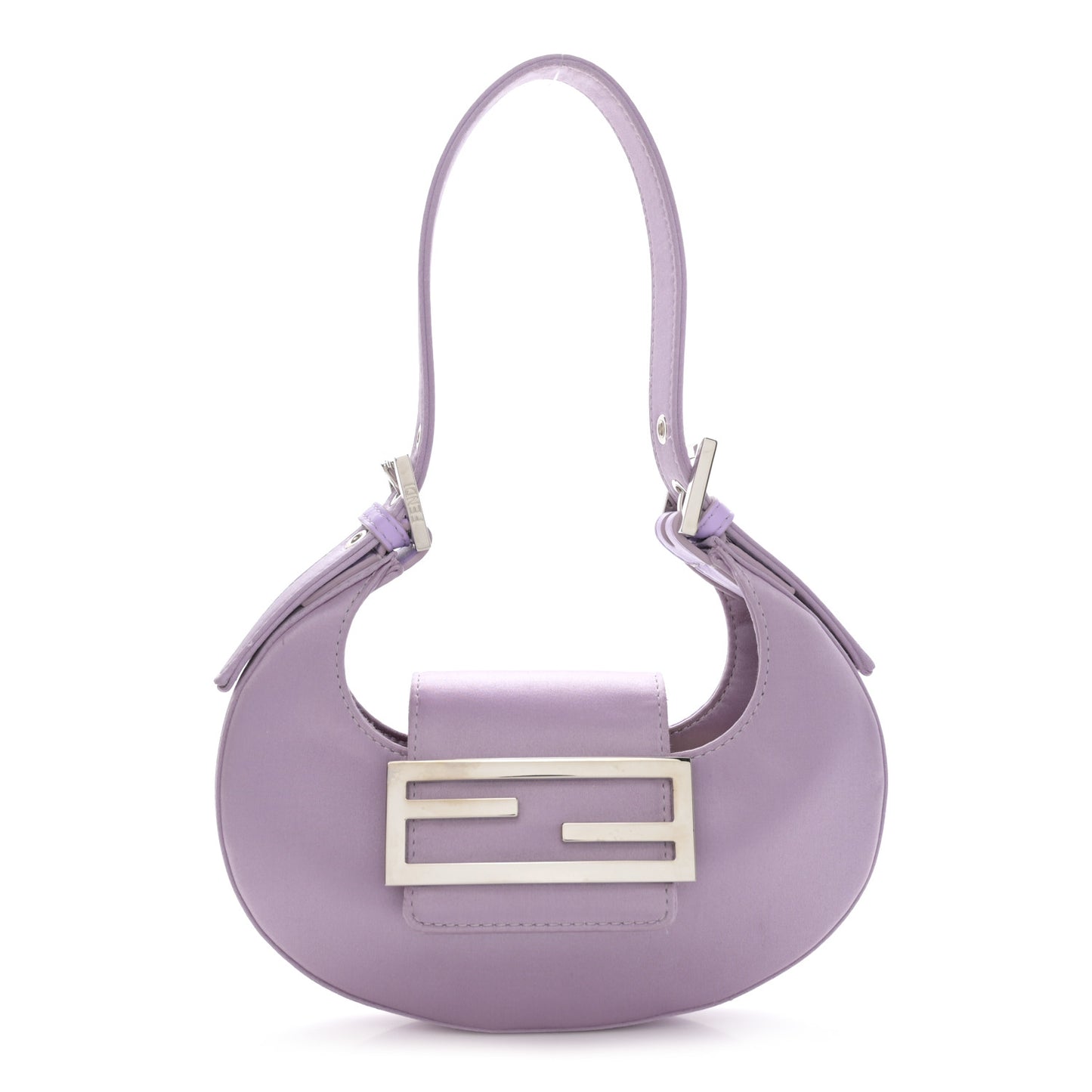 Silk Satin Mini Cookie Hobo Bag Lilla