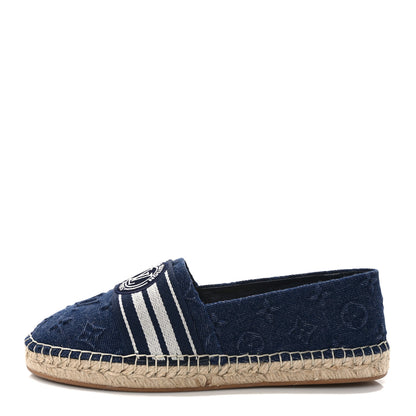 Louis Vuitton Denim Starboard Espadrille Flats 39.5 Blue 1 of 9