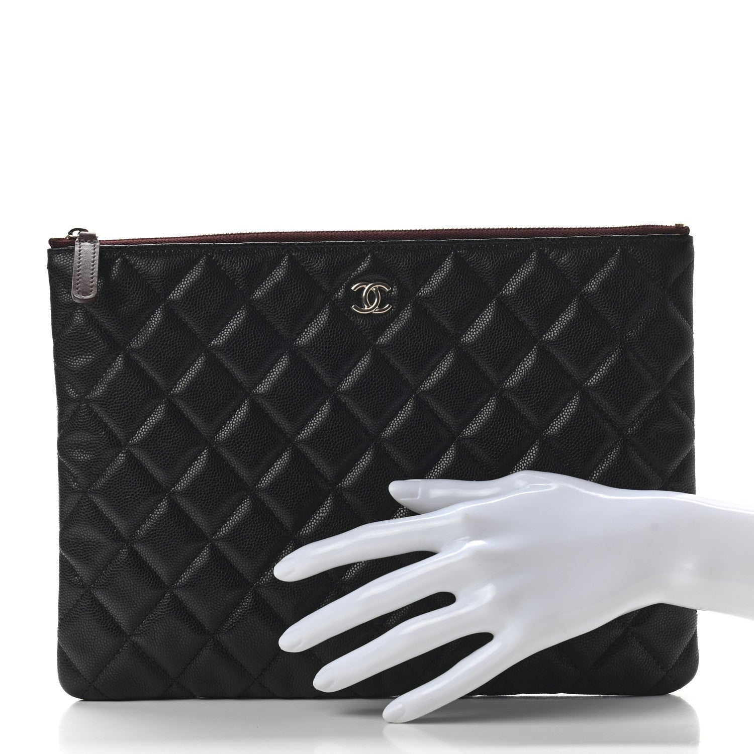 Chanel Caviar Quilted Medium Cosmetic Case Black 2 of 7
