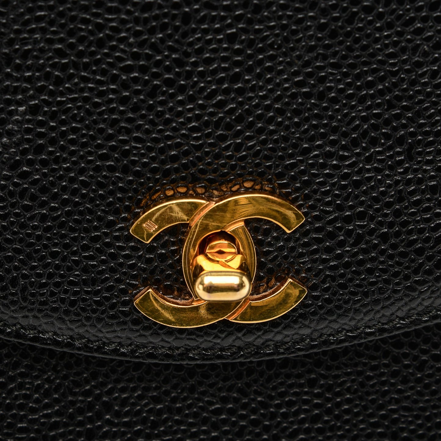 Caviar Flap Shoulder Bag Black