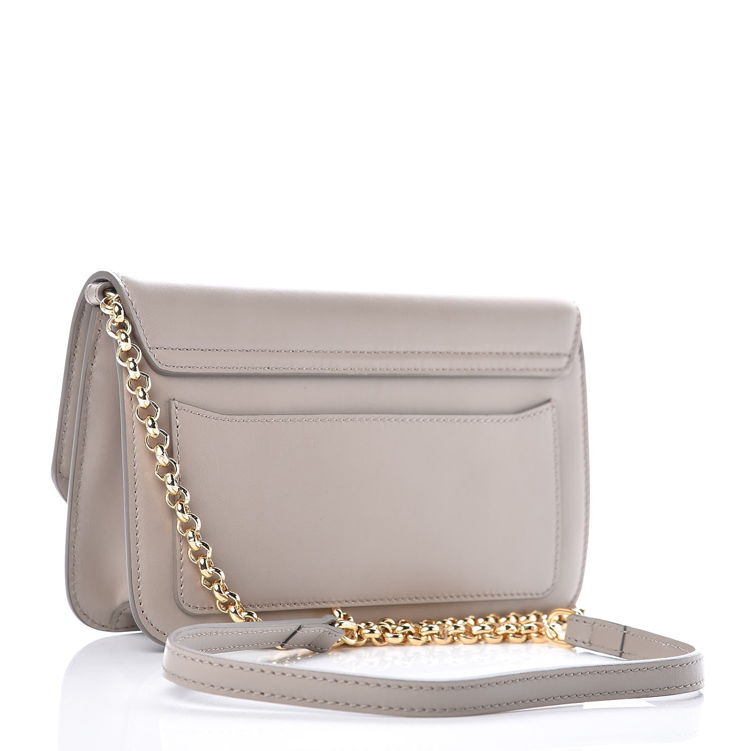 Chloe Calfskin Suede C Clutch With Chain Motty Grey 3 of 10