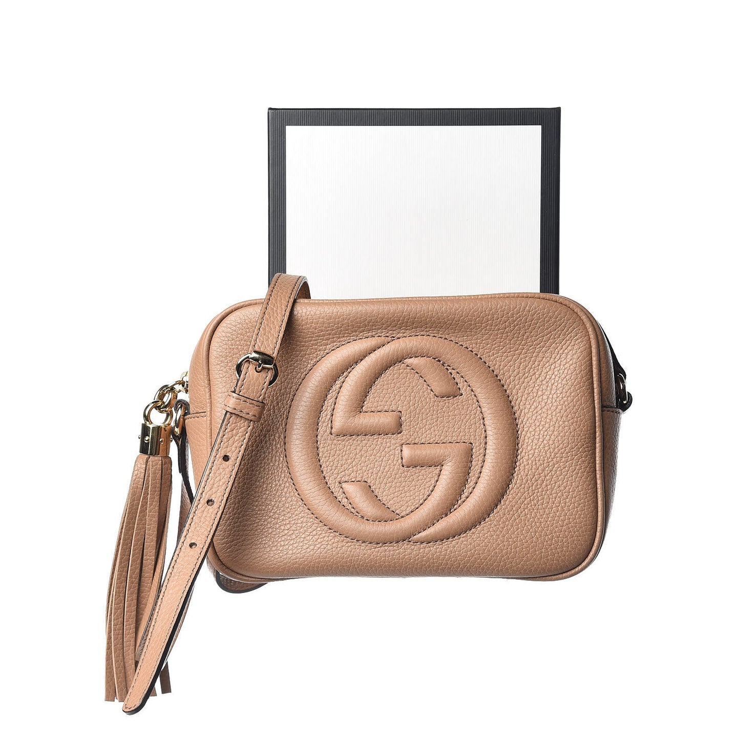Pebbled Calfskin Small Soho Disco Bag Camelia