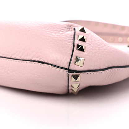 Valentino Garavani Pebbled Calfskin Small Rockstud Flip Lock Hobo Light Pink 8 of 9