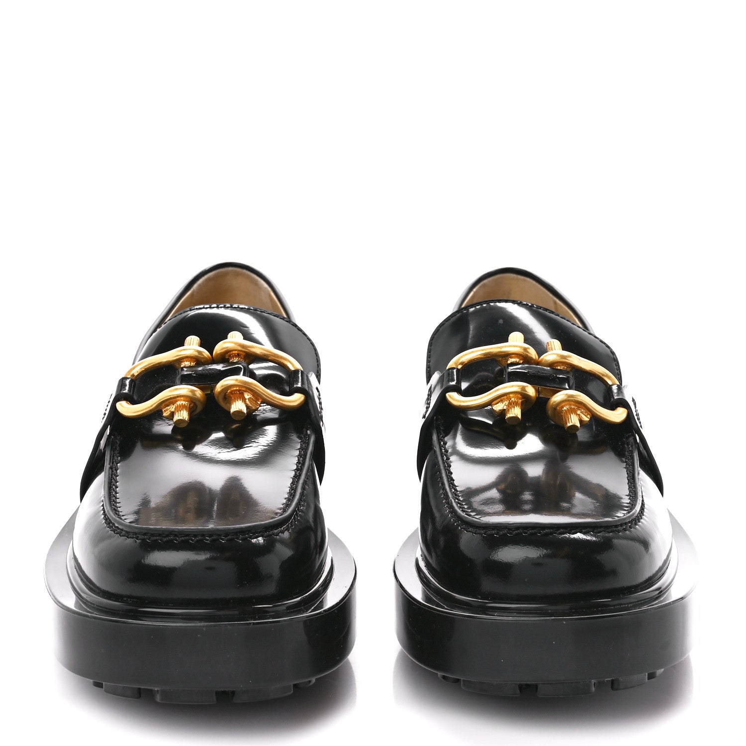 Bottega Veneta Glossy Calfskin Monsieur Loafers 36 Black 2 of 7