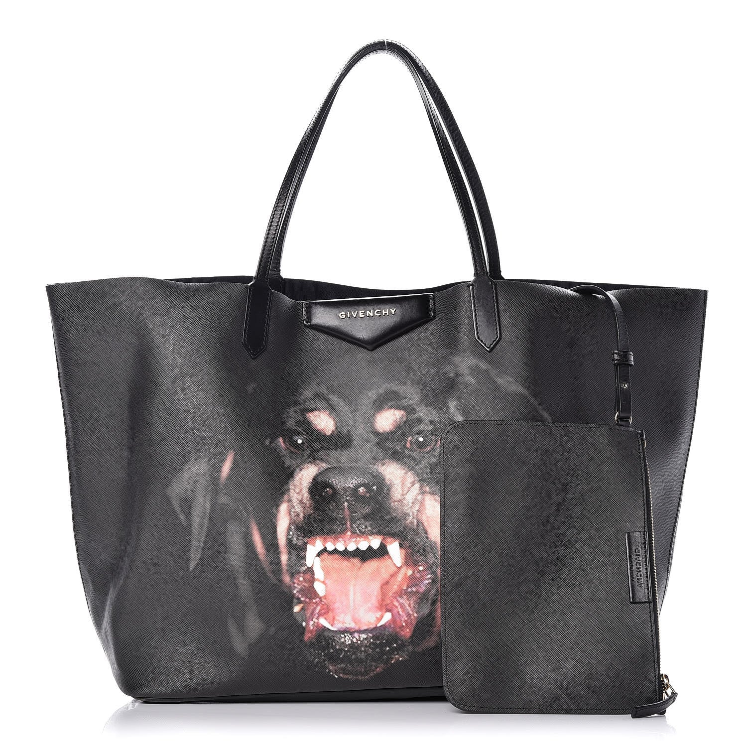 Givenchy Textured Coated Canvas Rottweiler Pint Large Antigona Tote Black 1 of 17