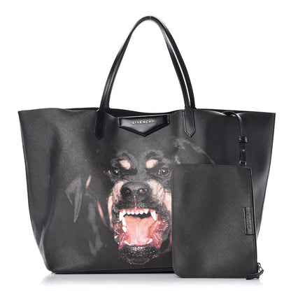 Givenchy Textured Coated Canvas Rottweiler Pint Large Antigona Tote Black 1 of 17