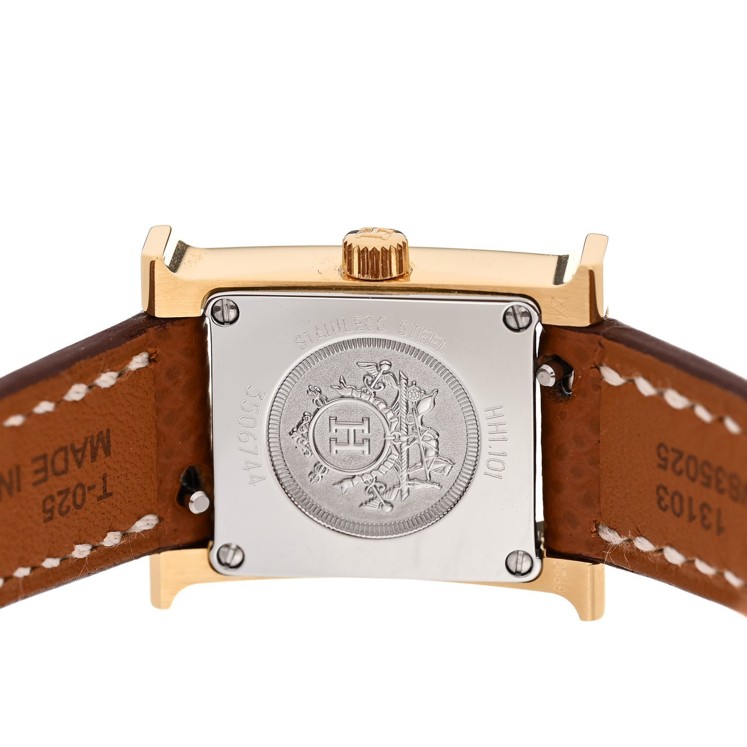Hermes Stainless Steel Epsom 17.2mm Heure H Hour Quartz Watch Gold 4 of 5