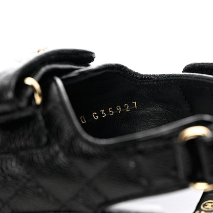 Chanel Grained Calfskin Velcro Dad Sandals 38 Black 6 of 10