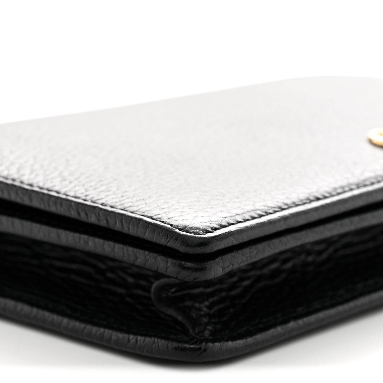 Gucci Calfskin Mini GG Marmont Chain Wallet Black 9 of 11