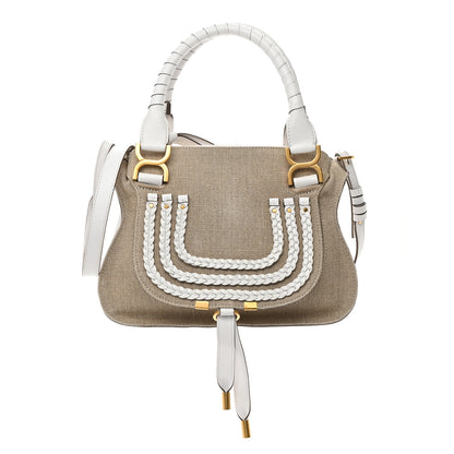 Chloe Canvas Calfskin Small Marcie Satchel White 1 of 19