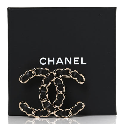 Chanel Lambskin Chain CC Brooch Black Gold 6 of 6