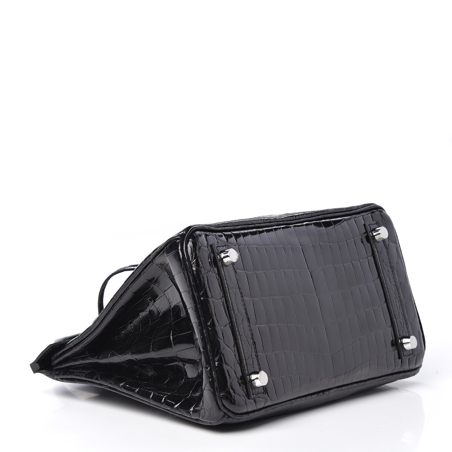 Shiny Niloticus Crocodile Birkin 25 Black