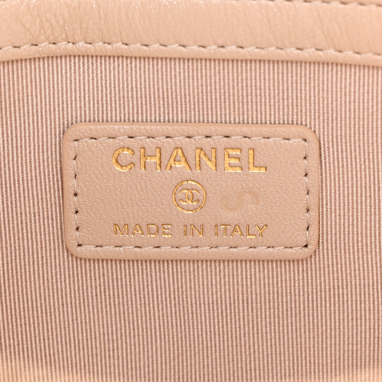 Chanel Iridescent Lambskin Quilted Pouch With Flap Beige 7 of 10