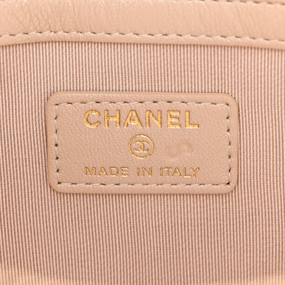 Chanel Iridescent Lambskin Quilted Pouch With Flap Beige 7 of 10