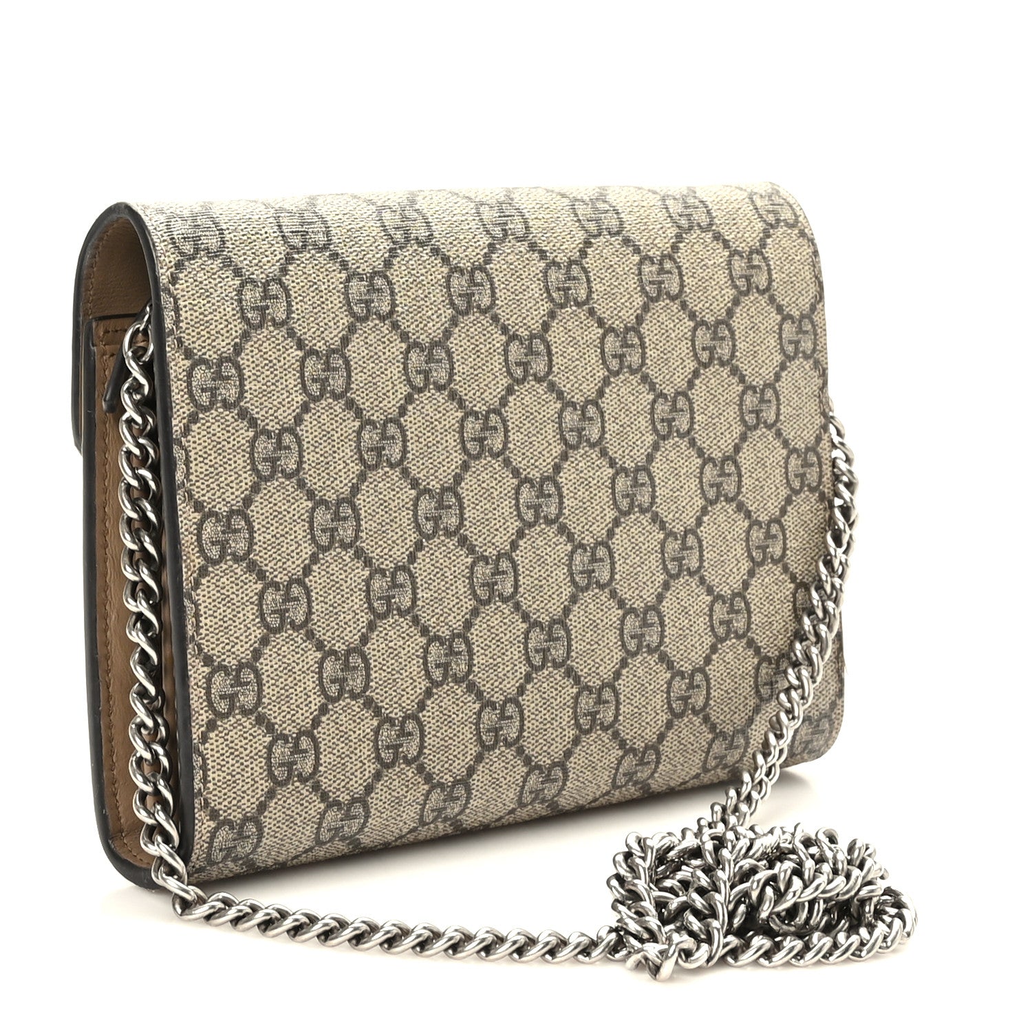 Gucci GG Supreme Monogram Mini Dionysus Chain Wallet Beige Taupe 3 of 9