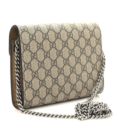 Gucci GG Supreme Monogram Mini Dionysus Chain Wallet Beige Taupe 3 of 9