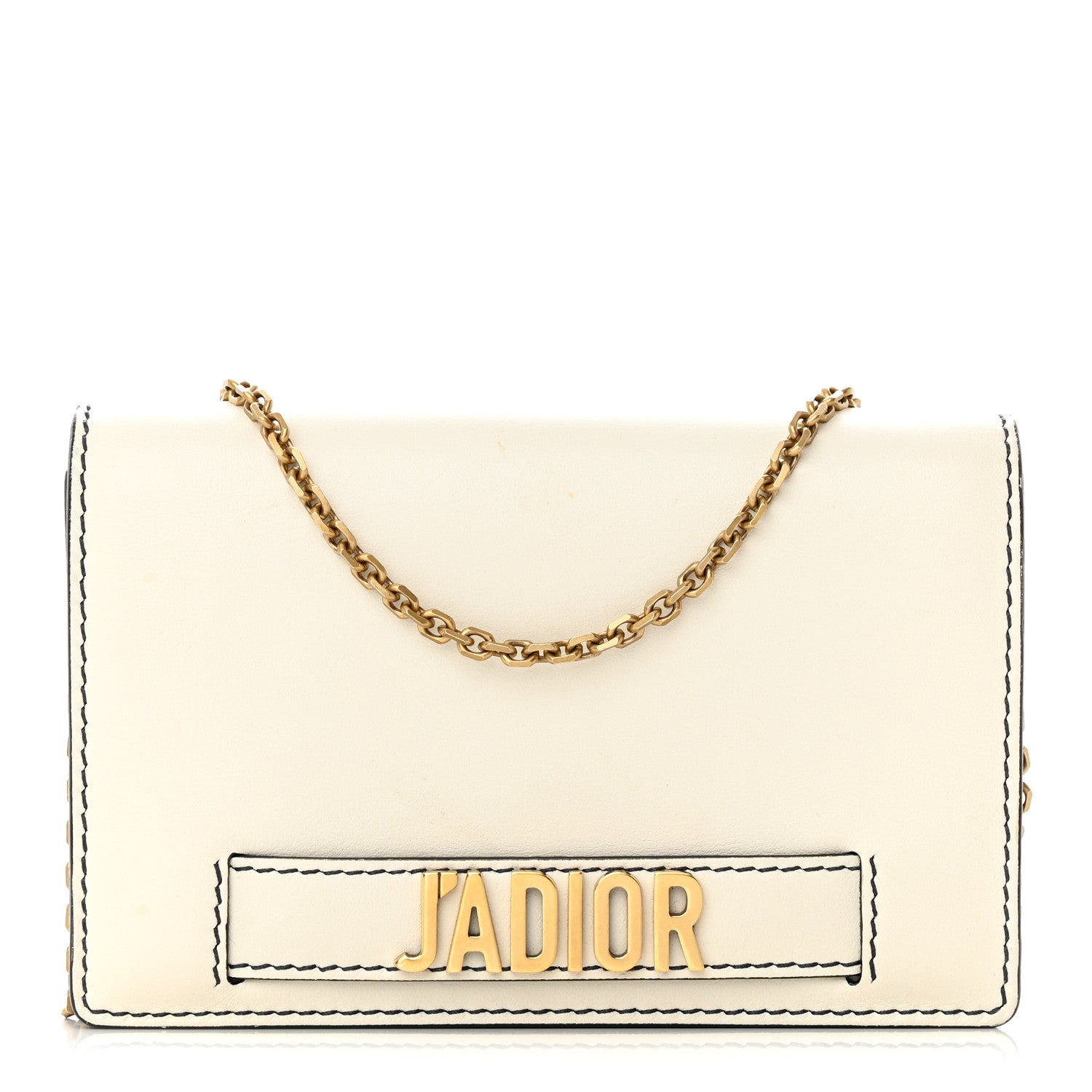 Christian Dior Calfskin J'Adior Wallet on Chain Pouch Off White 1 of 17