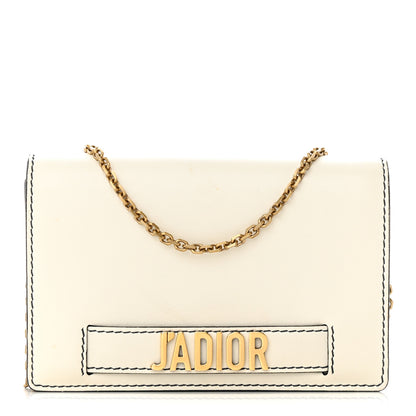 Christian Dior Calfskin J'Adior Wallet on Chain Pouch Off White 1 of 17