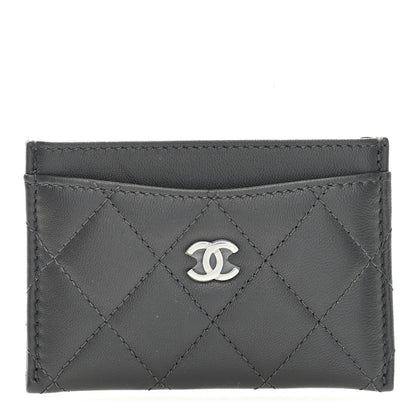 Chanel Lambskin Quilted Card Holder Dark Grey 1 of 7