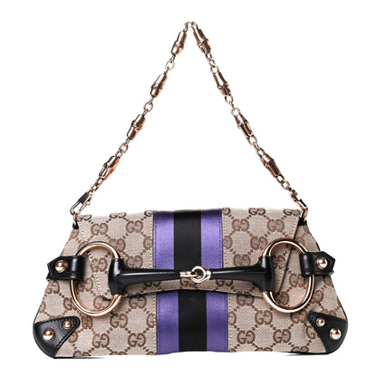 Gucci Tom Ford Monogram Horsebit Web Clutch Purple 1 of 7