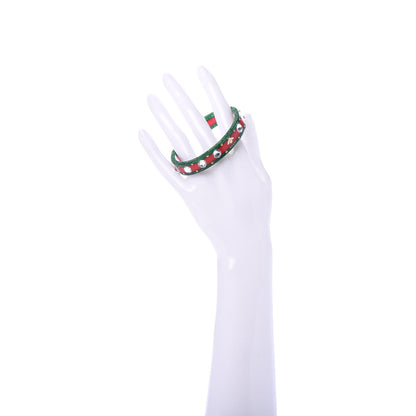 Gucci Crystal Web Cuff 18 Green Red 2 of 5