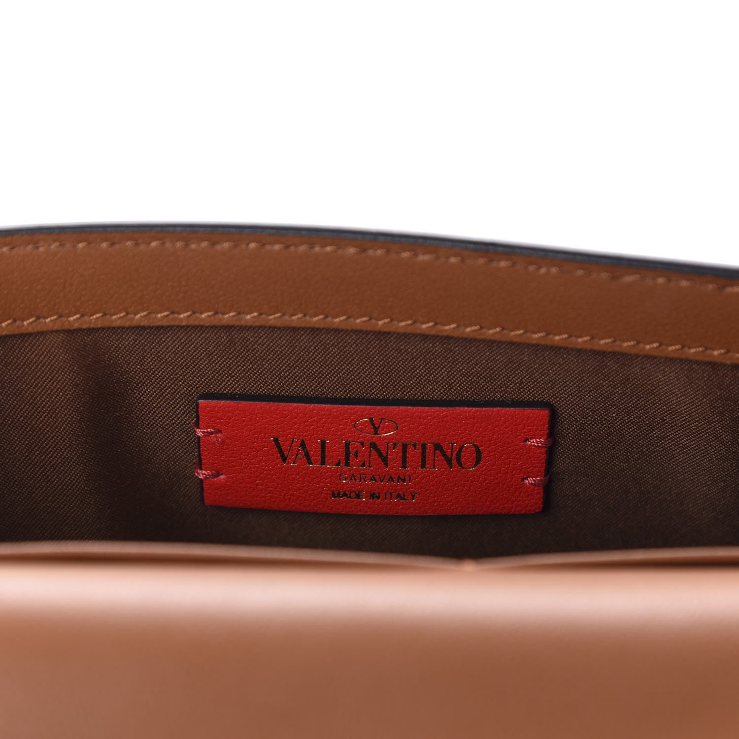 Valentino Garavani Calfskin Leopard Print City Safari Wallet On Chain Brown 8 of 9