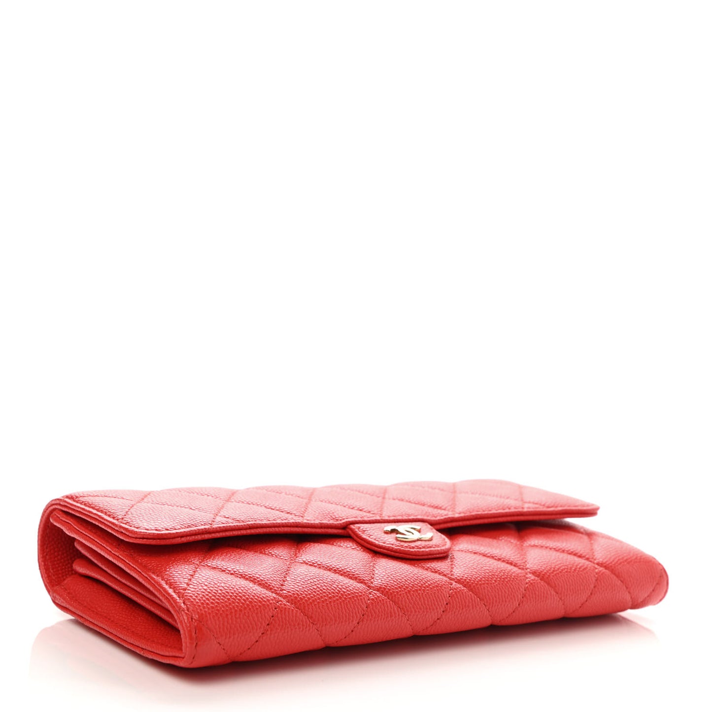 Caviar Quilted Large Flap Wallet Red