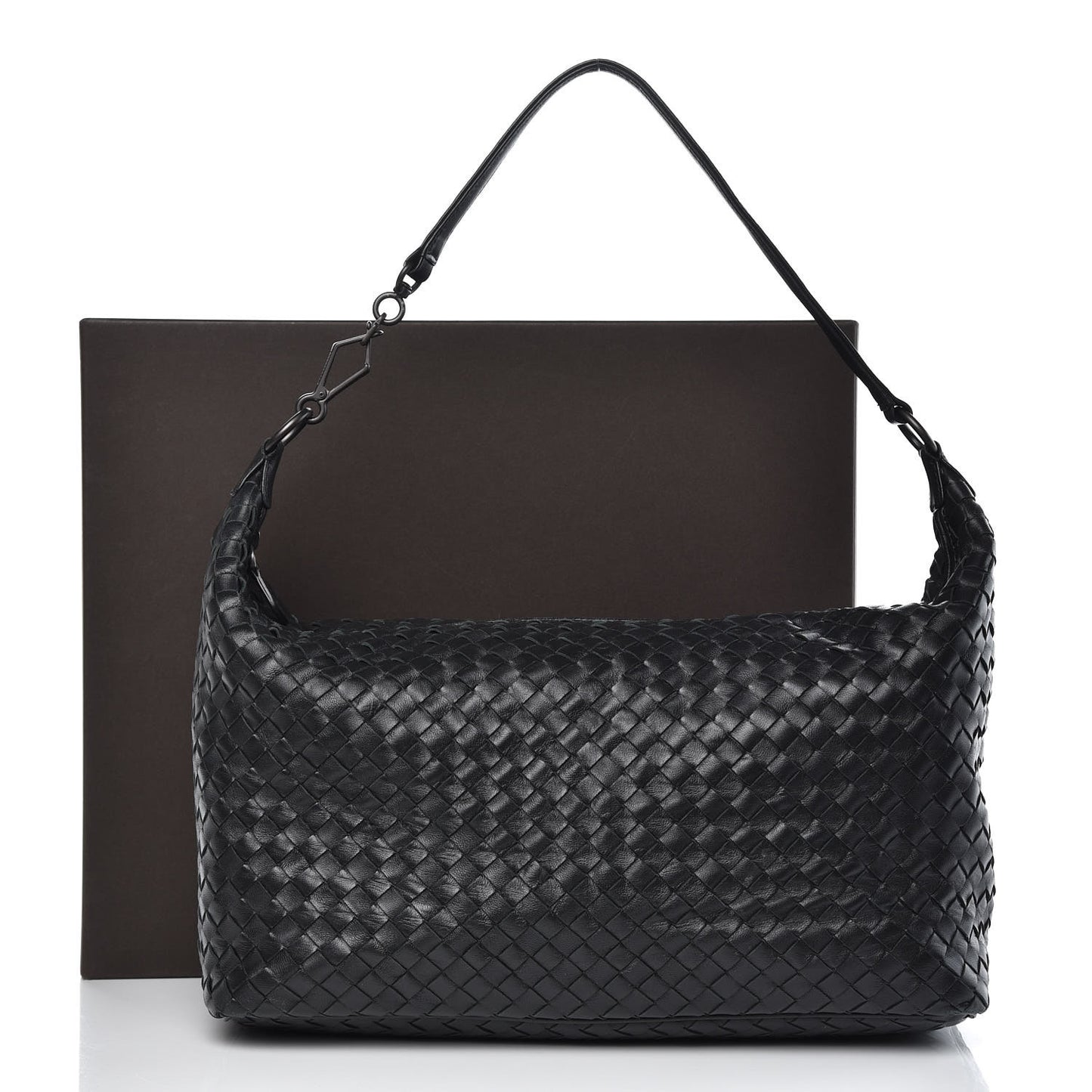 Nappa Intrecciato Shoulder Bag Black
