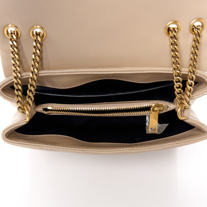 Saint Laurent Calfskin Y Quilted Monogram Small Loulou Chain Satchel Dark Beige 5 of 11