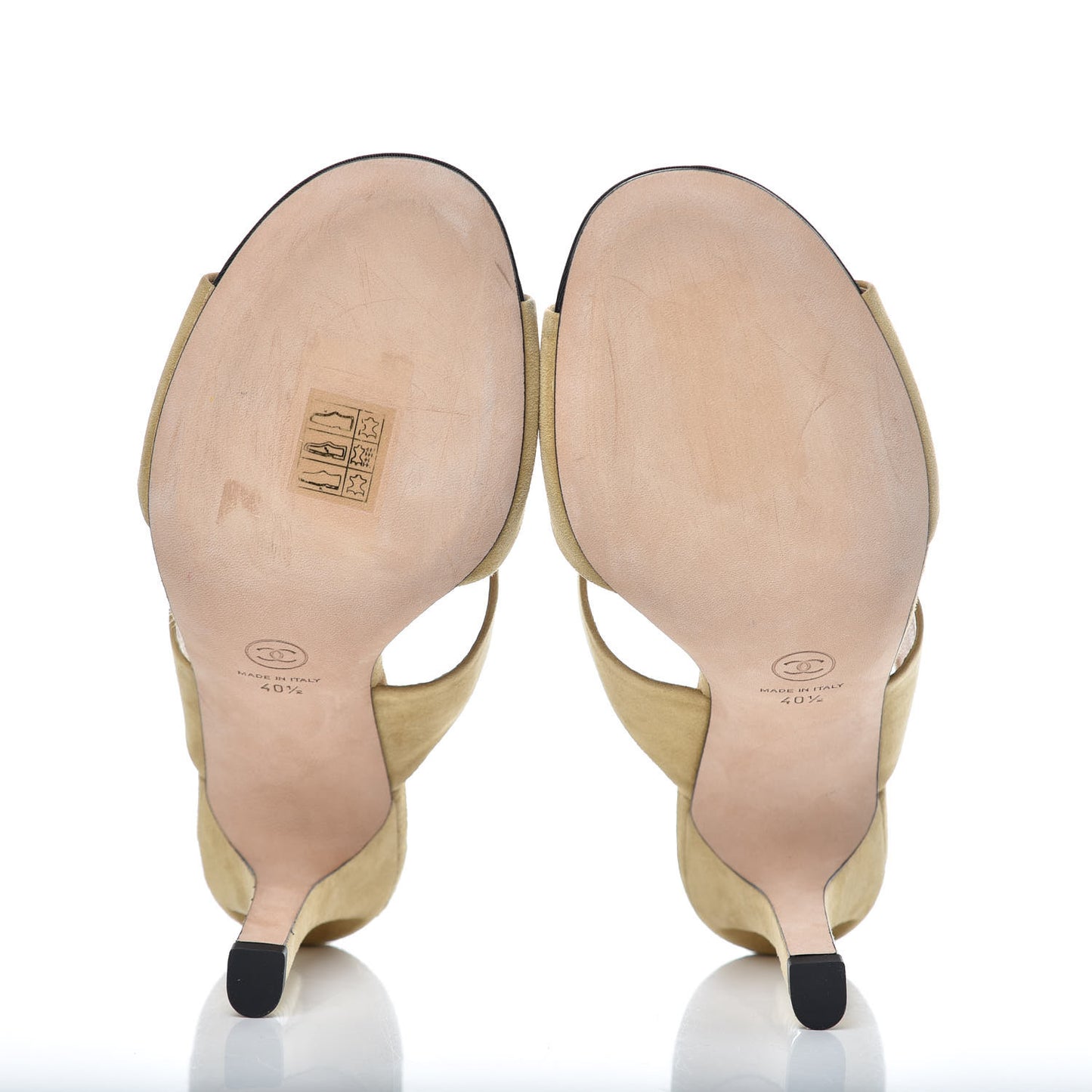 Suede Pearl Sandals 40.5 Beige