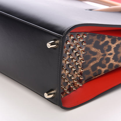 Christian Louboutin Calfskin Patent Leopard Spiked Medium Paloma Black 10 of 10