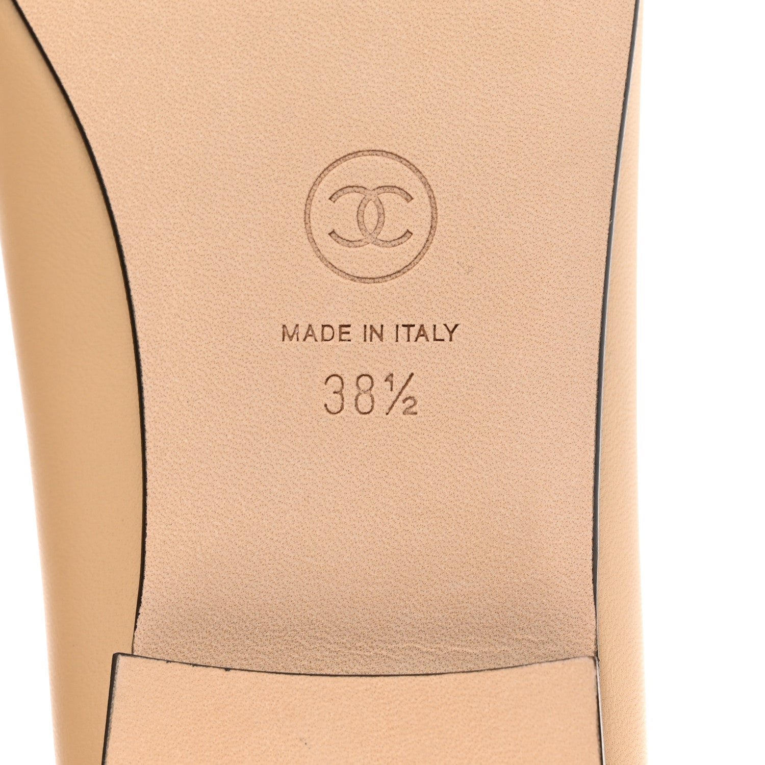 Chanel Lambskin Cap Toe Ballerina Flats 38.5 Beige Black 8 of 9