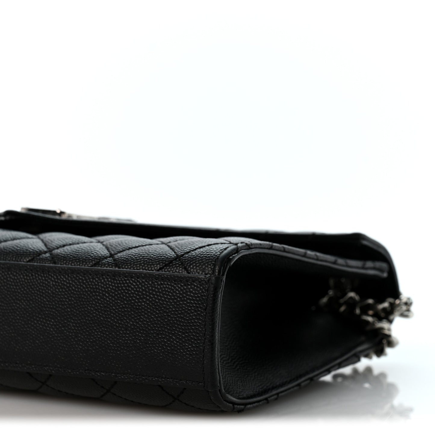 Grain De Poudre Textured Mixed Matelasse Triquilt Medium Monogram Satchel Black
