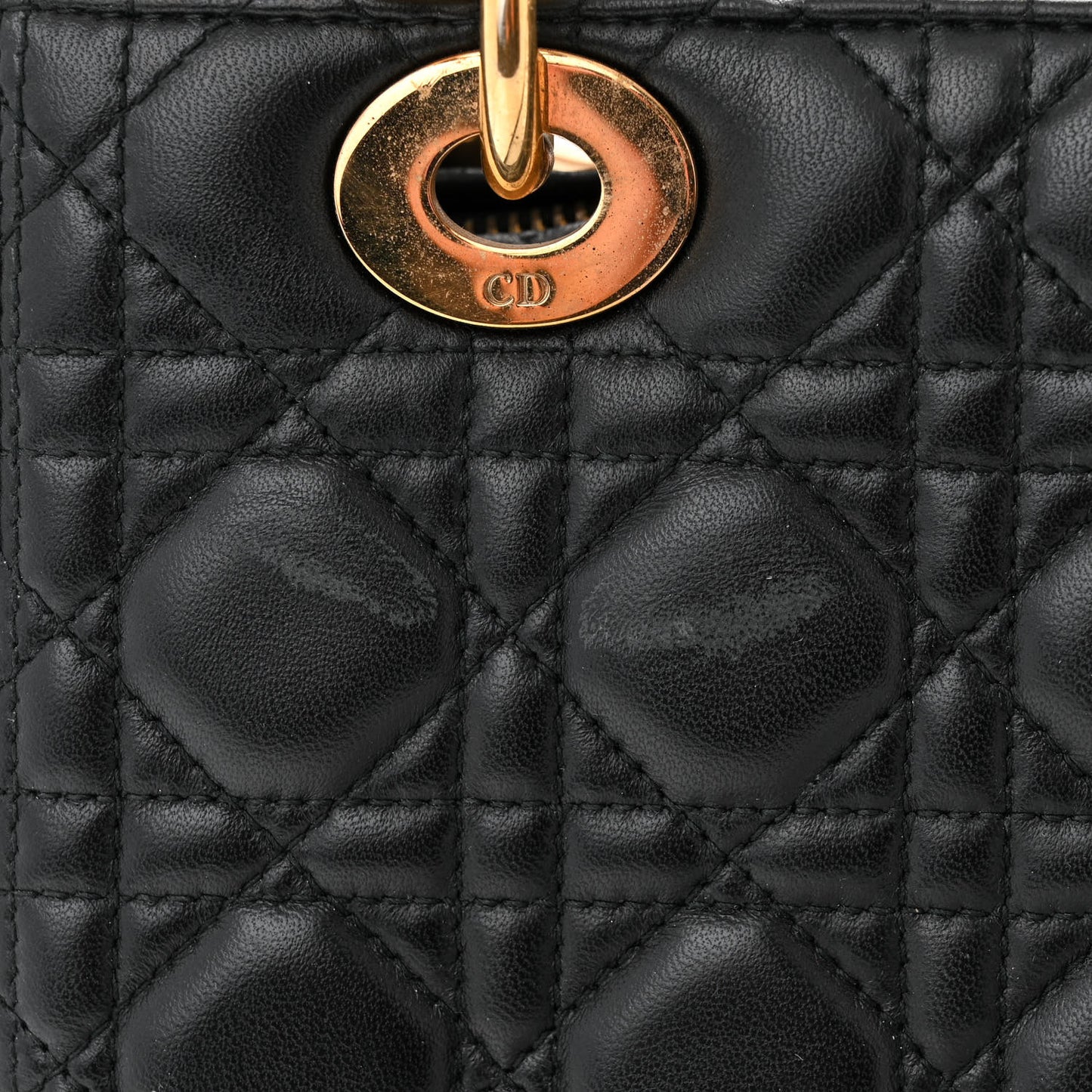 Lambskin Cannage Medium Lady Dior Black