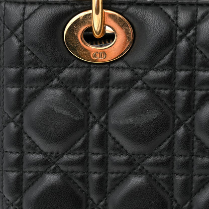 Christian Dior Lambskin Cannage Medium Lady Dior Black 11 of 11