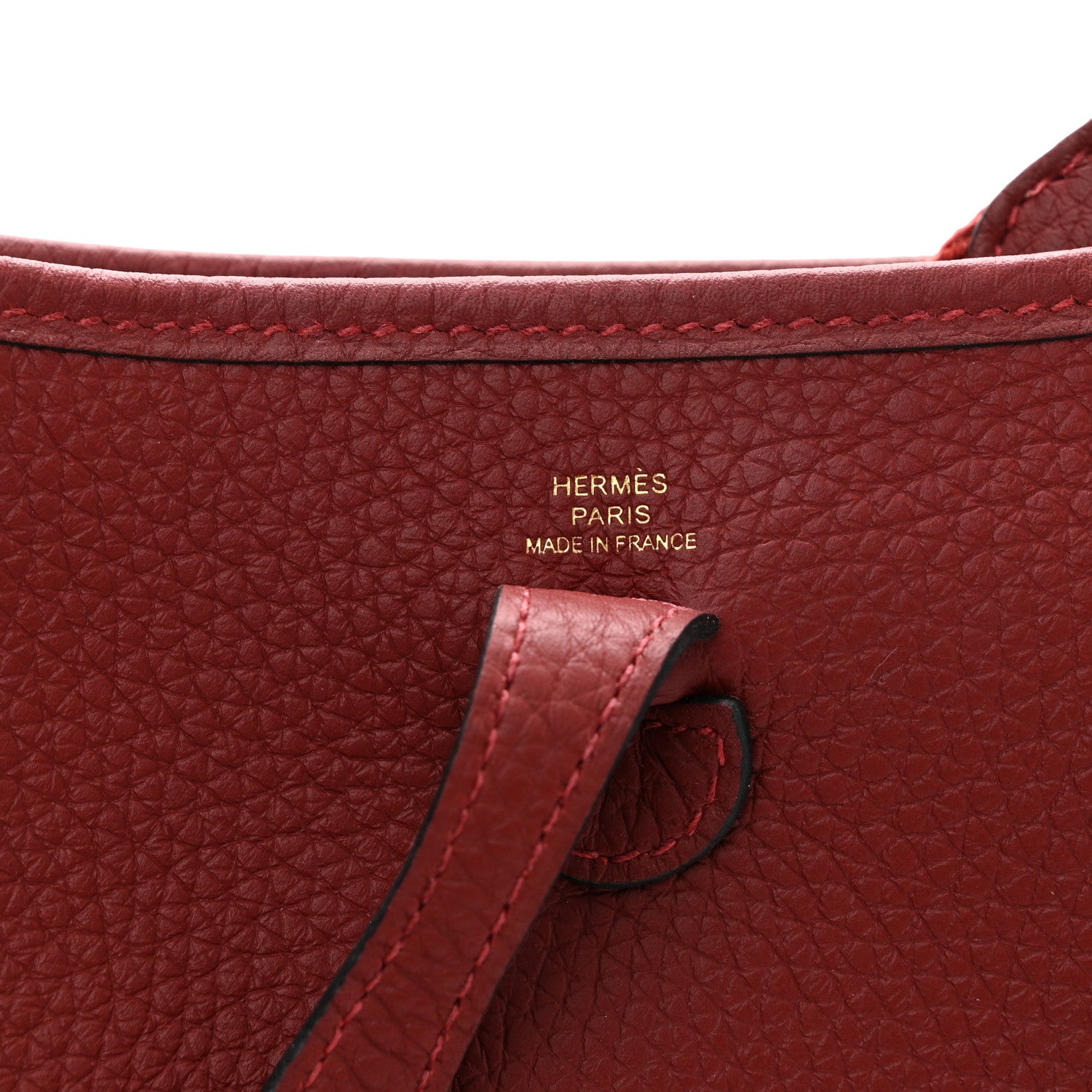 Hermes Taurillon Clemence Evelyne TPM Rouge H 6 of 11