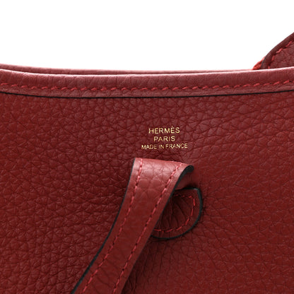 Hermes Taurillon Clemence Evelyne TPM Rouge H 6 of 11