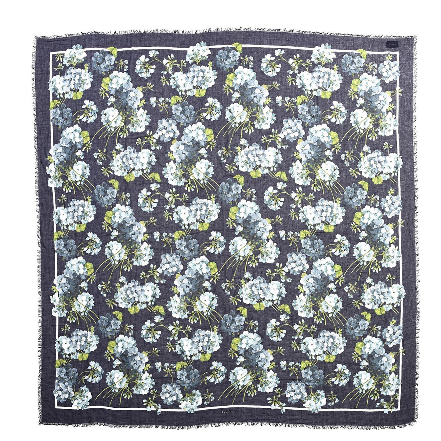 Modal Silk New Bloom Square Scarf Midnight Blue Sky Blue