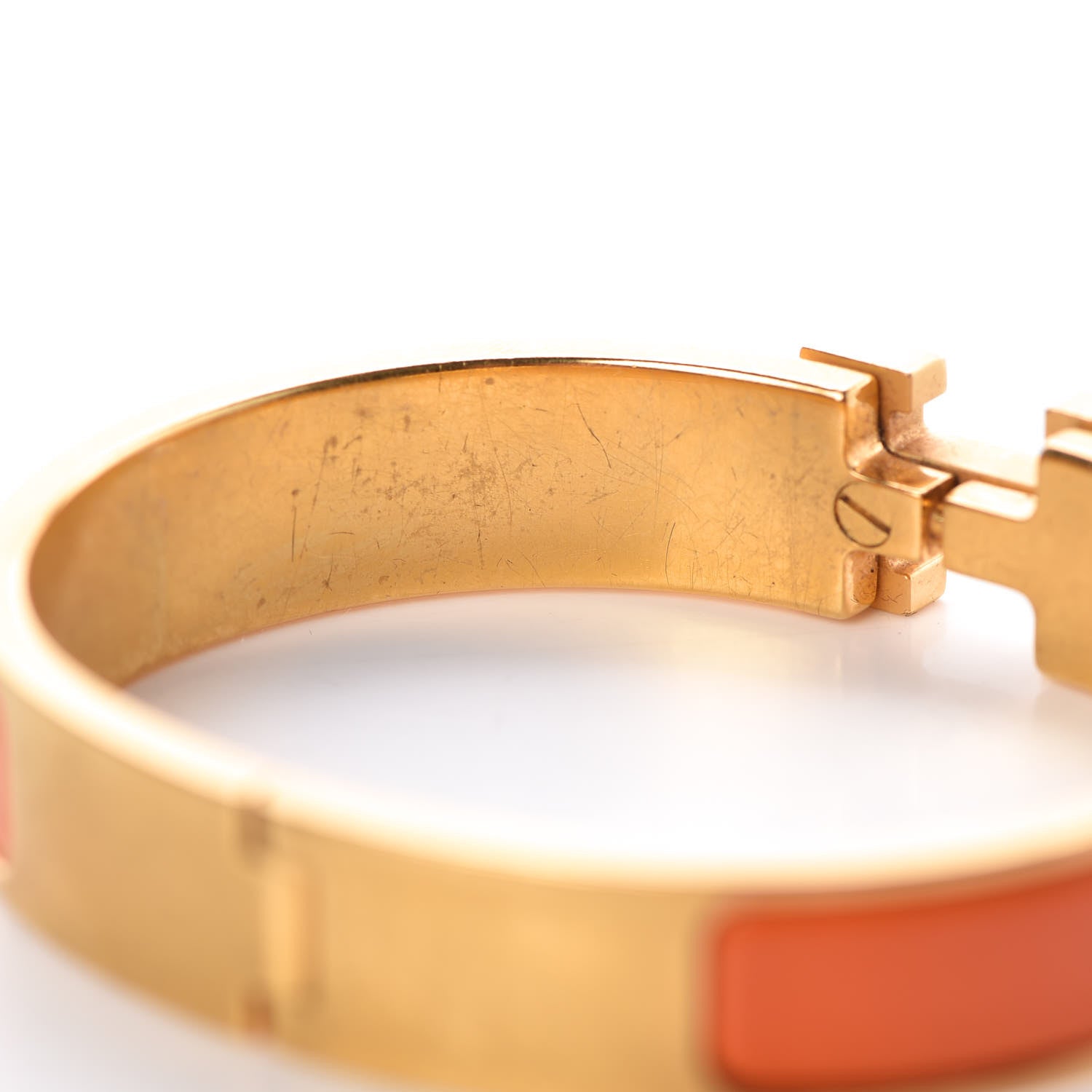 Hermes Enamel Narrow Clic Clac H Bracelet PM Orange 6 of 7