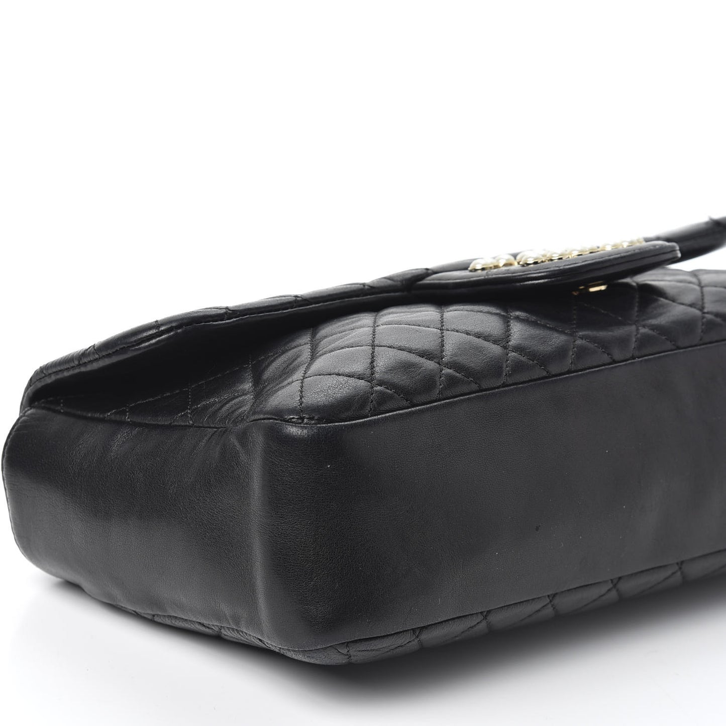 Lambskin Quilted Medium Westminster Pearl Flap Black