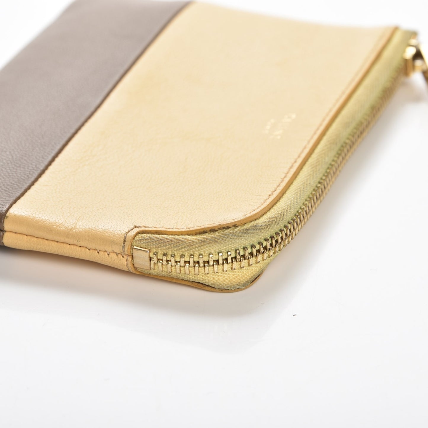 Lambskin Bi-Color Solo Coin Card Case Butter