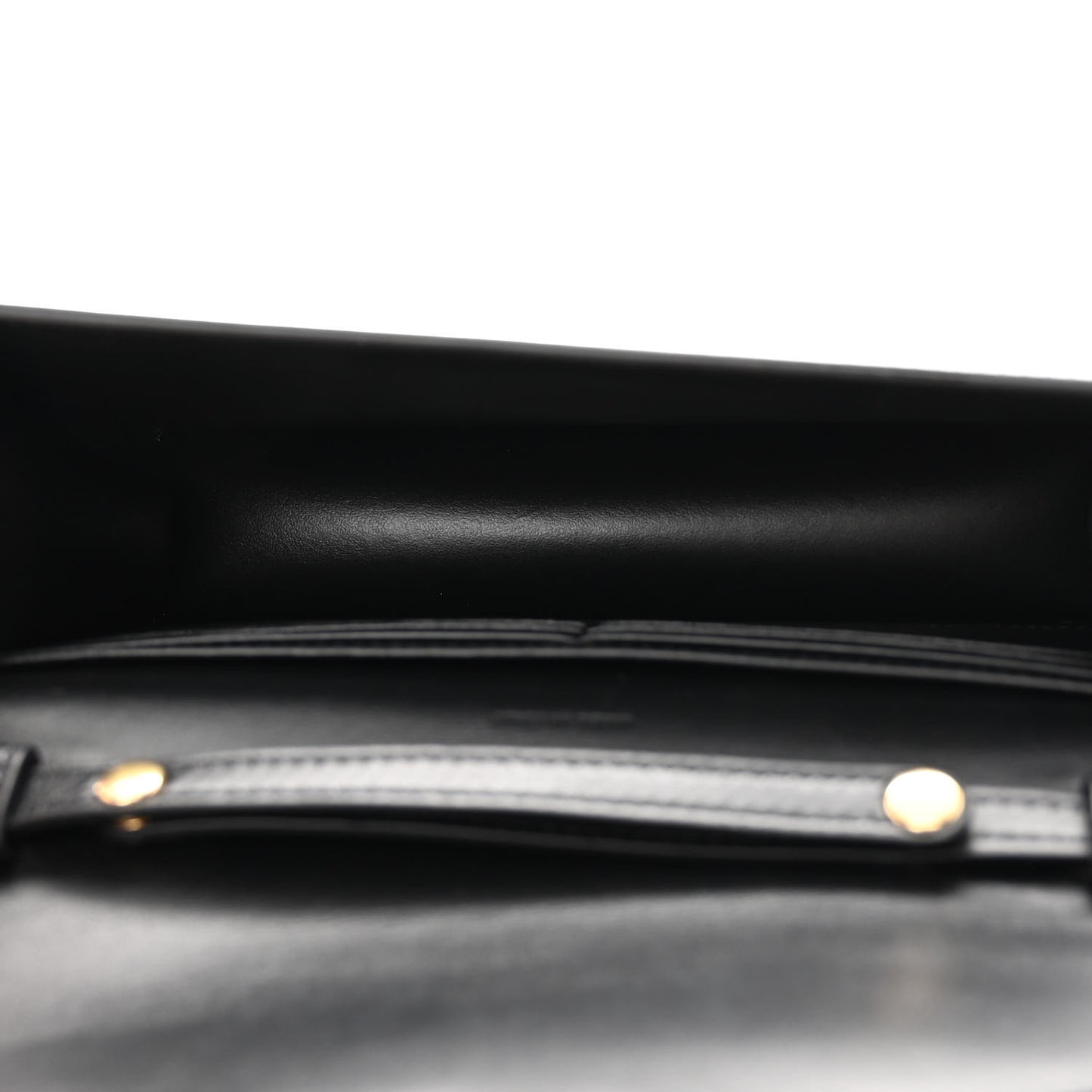Shiny Calfskin Triomphe Margo Wallet on Chain Black