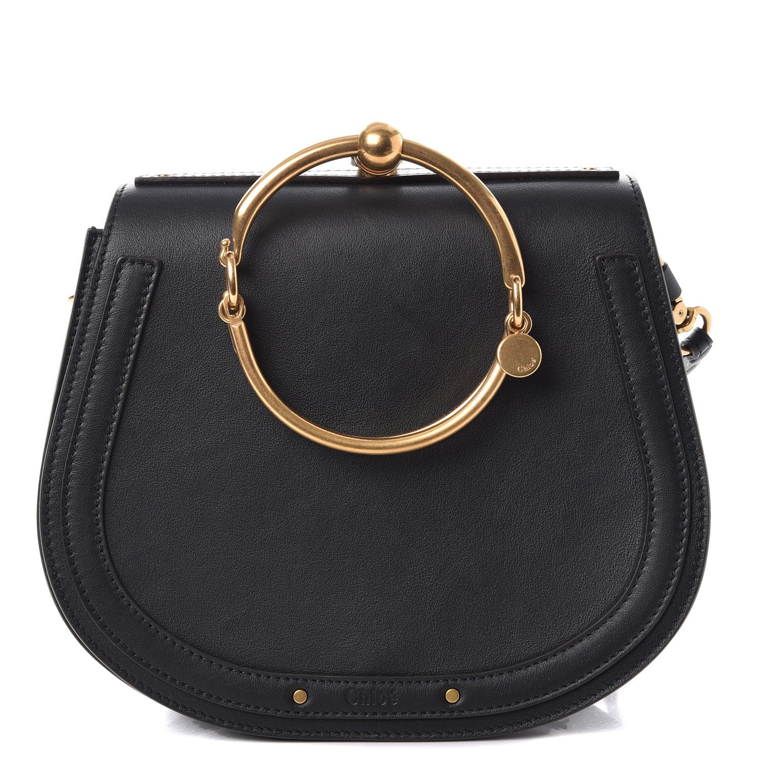 Chloe Calfskin Suede Medium Nile Bracelet Bag Black 1 of 7