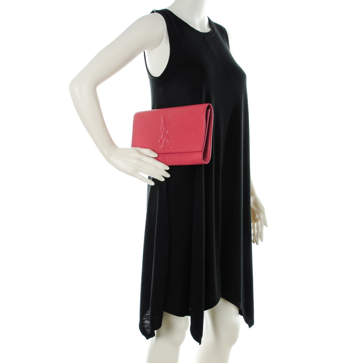 Goatskin Large Belle de Jour Clutch Fuchsia