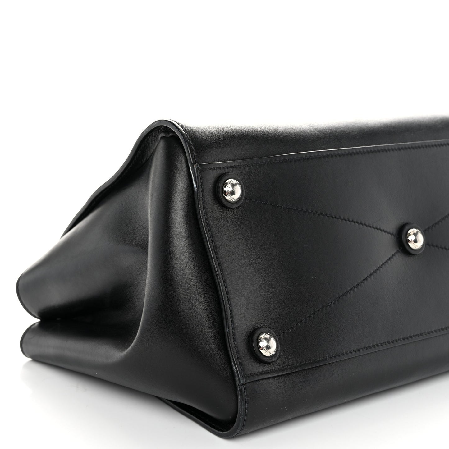 Soft Calfskin Top Handle Satchel Black
